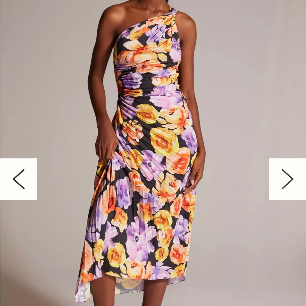 NWT Anthropologie Geisha Designs Asymetrical Hem Midi Dress in XS
